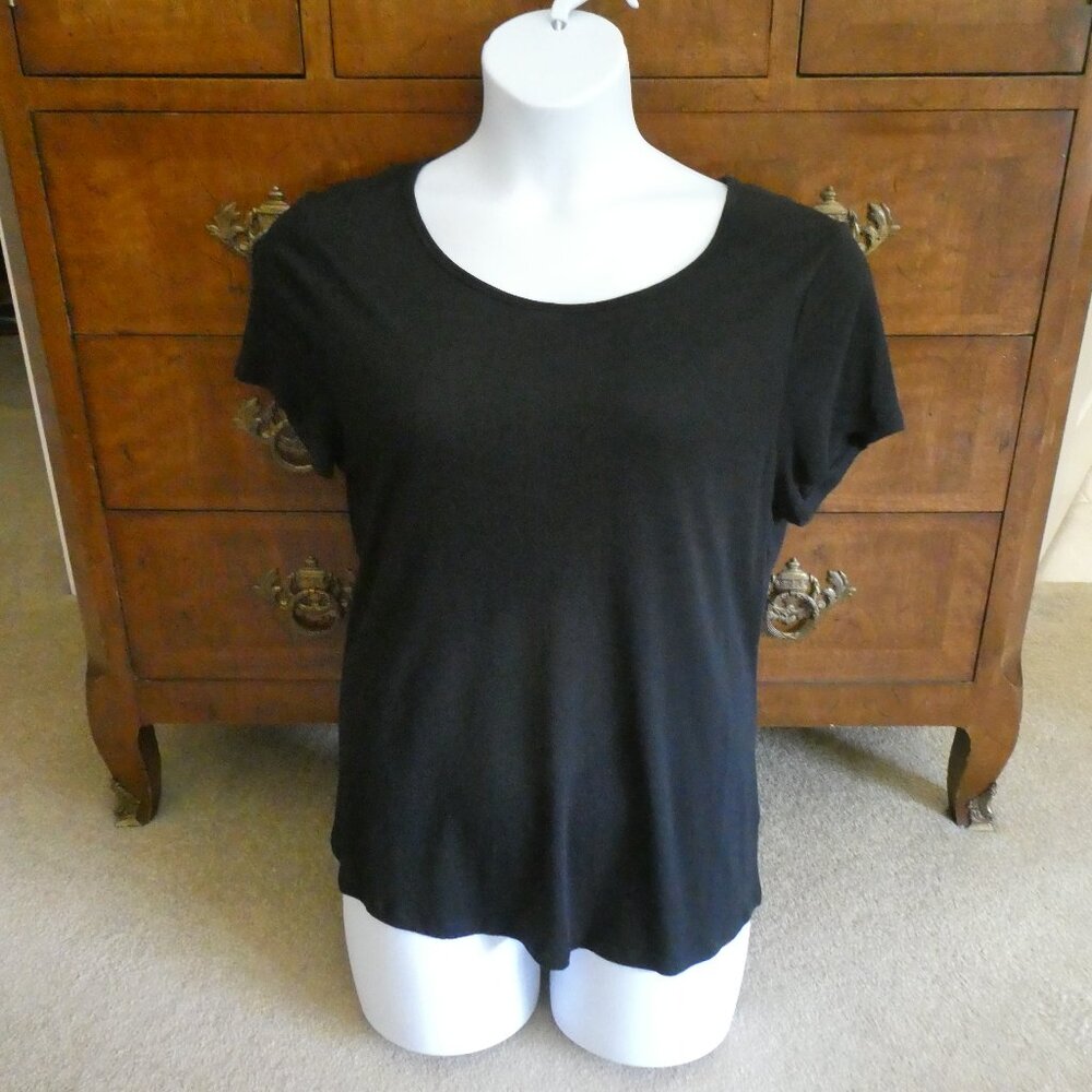 Halogen Black Short Sleeve Top Size XL